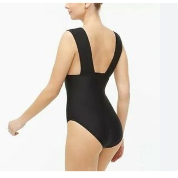 J. Crew Factory Other - J. Crew factory black one piece swimsuit plunge L Large